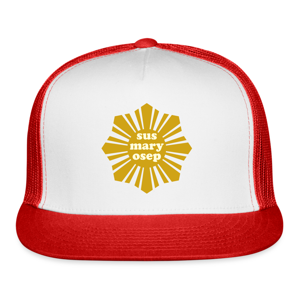 Susmaryosep Trucker Hat - white/red