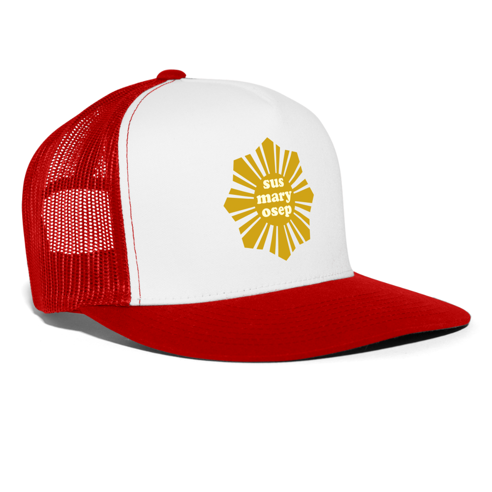 Susmaryosep Trucker Hat - white/red