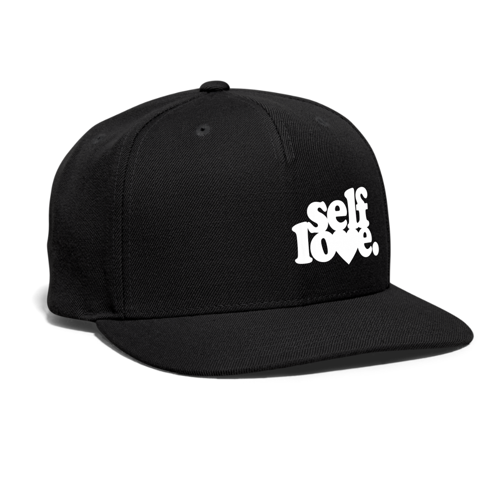 Self Love Snapback Baseball Cap - black
