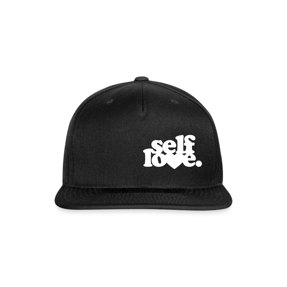 Self Love Snapback Baseball Cap - black