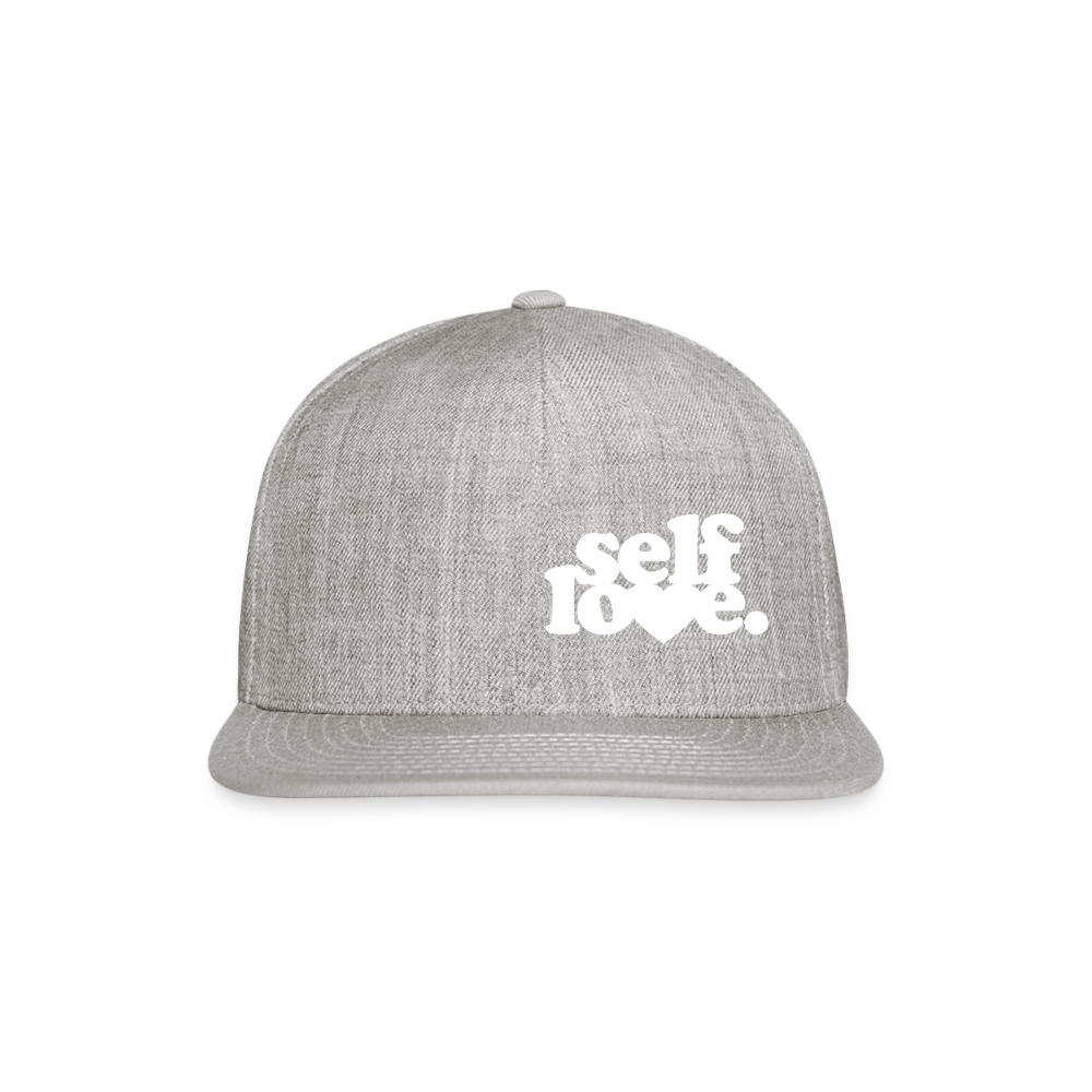 Self Love Snapback Baseball Cap - heather gray