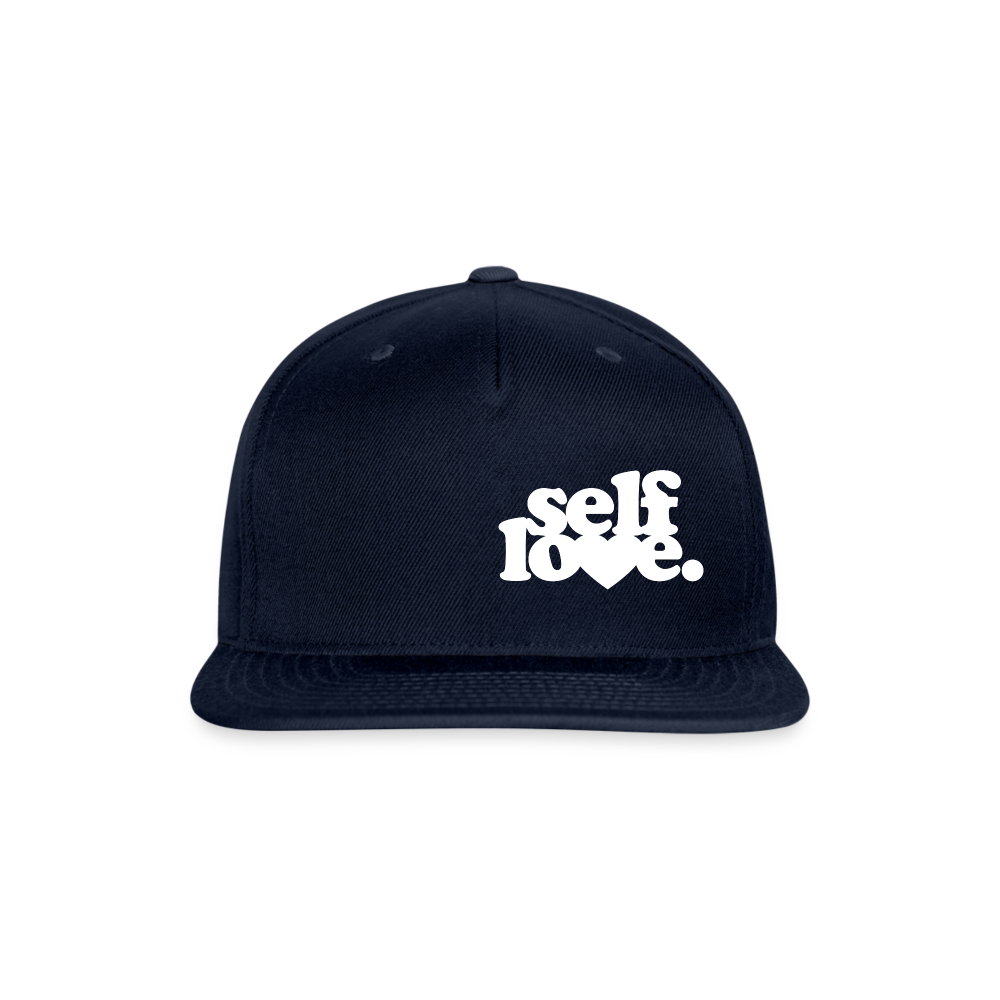 Self Love Snapback Baseball Cap - navy