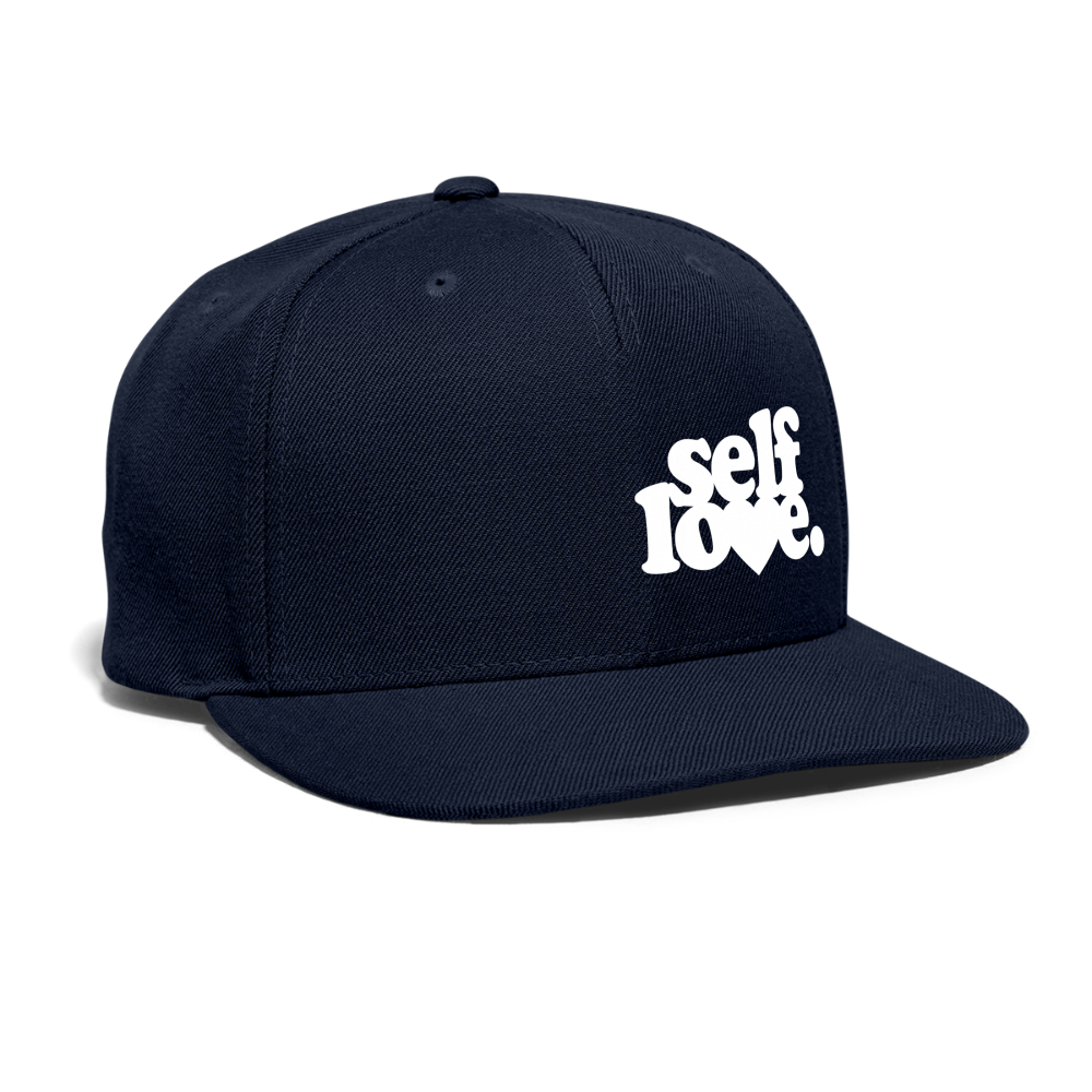 Self Love Snapback Baseball Cap - navy