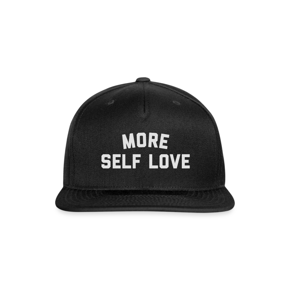 More Self Love Snapback Baseball Cap - black