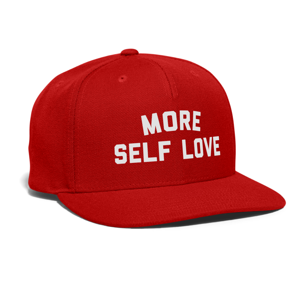 More Self Love Snapback Baseball Cap - red