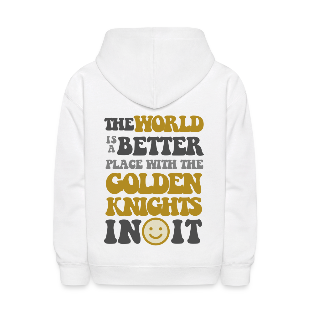The World is a Better Place with the Golden Knights in it Kids' Hoodie - white