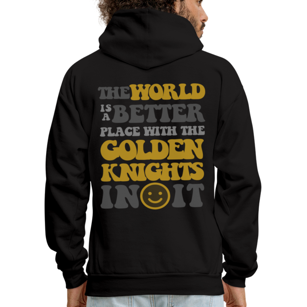 The World is a Better Place with the Golden Knights in it Kids' Hoodie - black