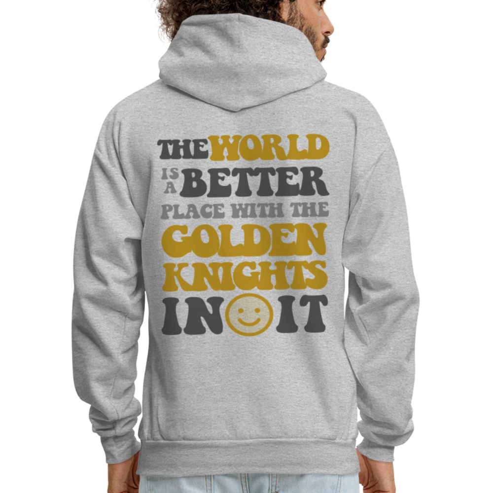 The World is a Better Place with the Golden Knights in it Kids' Hoodie - heather gray