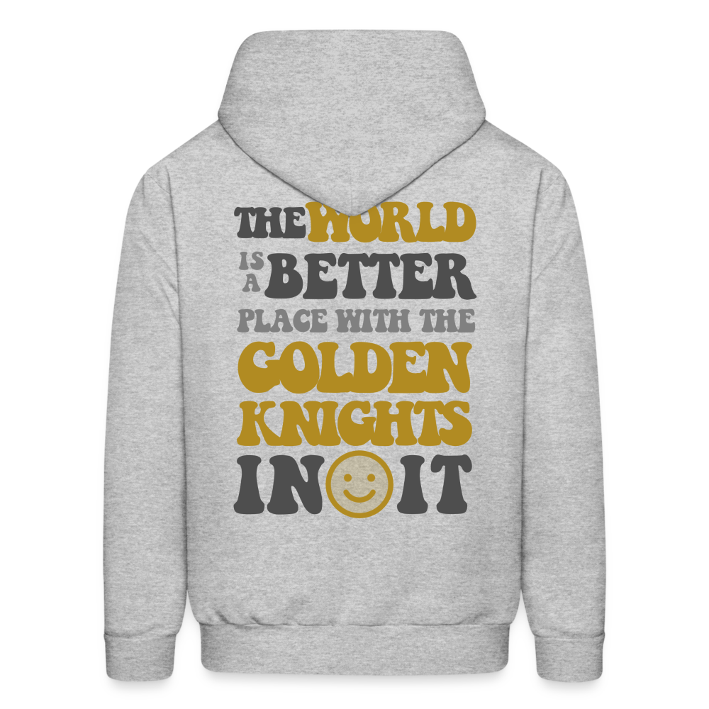 The World is a Better Place with the Golden Knights in it Kids' Hoodie - heather gray