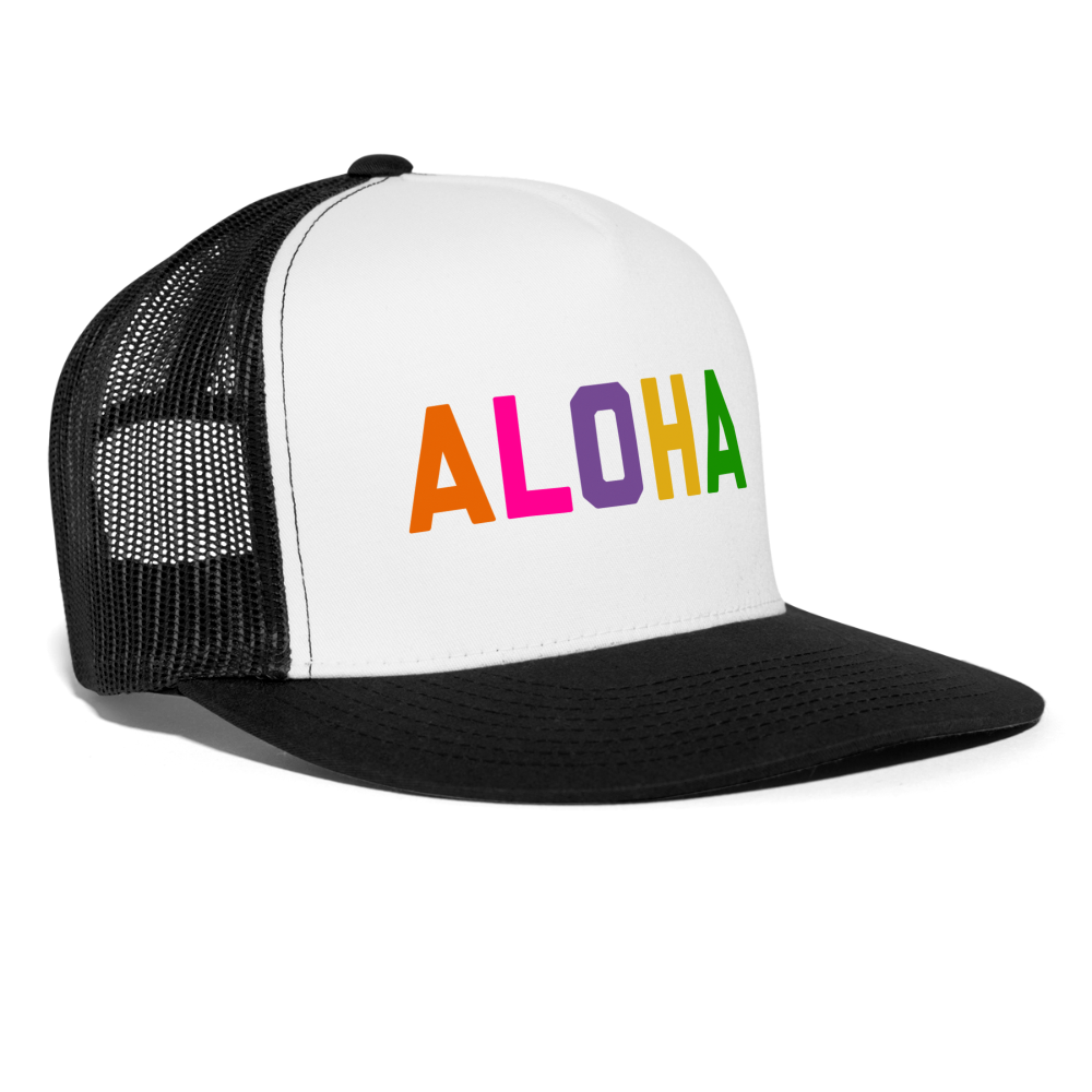 Aloha Trucker Hat - white/black