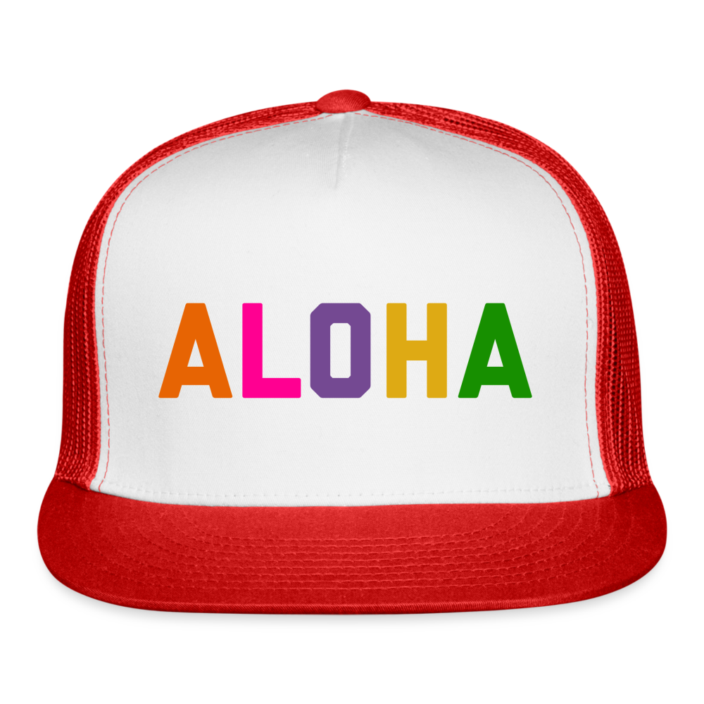 Aloha Trucker Hat - white/red