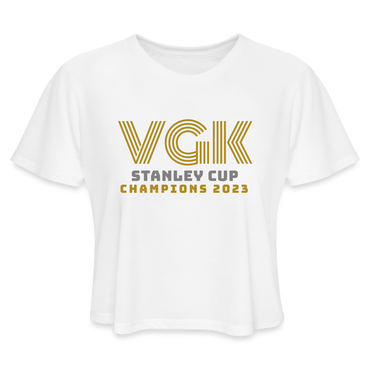 VGK Stanley Cup Champions 2023 Women's Cropped T-Shirt - white