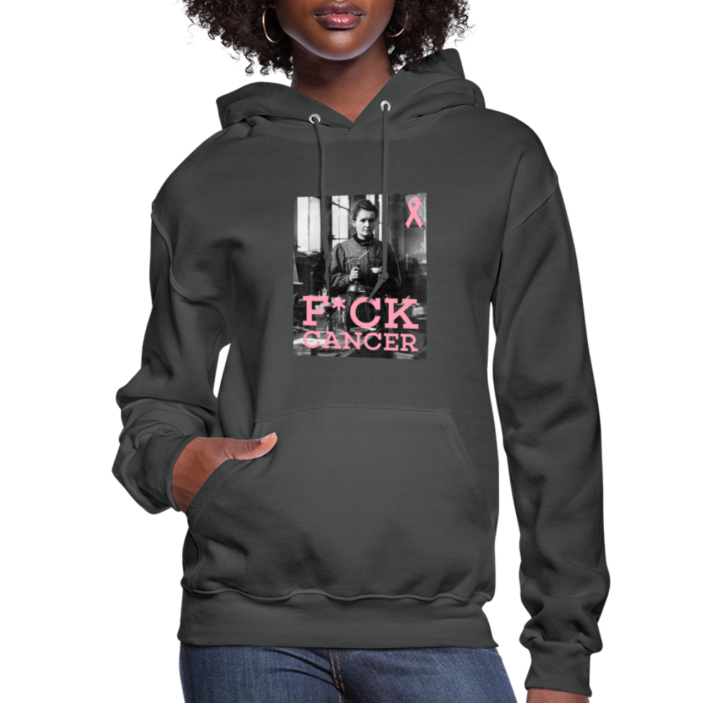 F*ck Cancer Marie Curie Women's Hoodie - asphalt