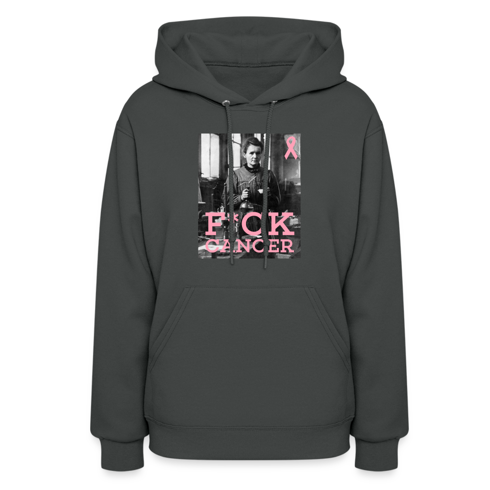 F*ck Cancer Marie Curie Women's Hoodie - asphalt