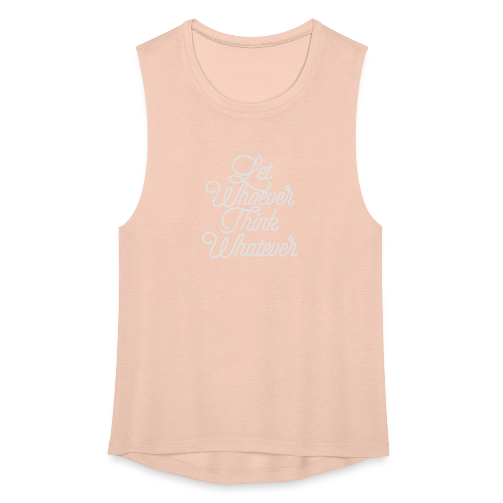 Let Whoever Think Whatever Women's Flowy Muscle Tank by Bella - peach