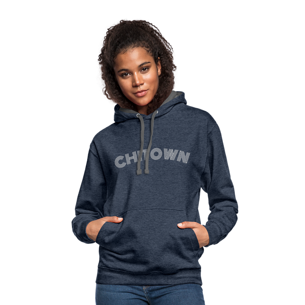 Chitown Contrast Hoodie - indigo heather/asphalt