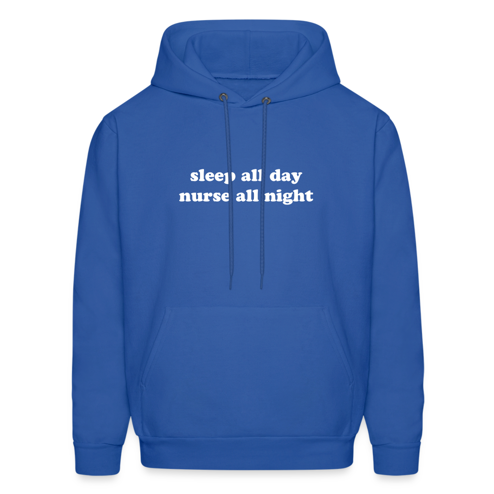 Sleep all Day Nurse All Night Men's Hoodie - royal blue