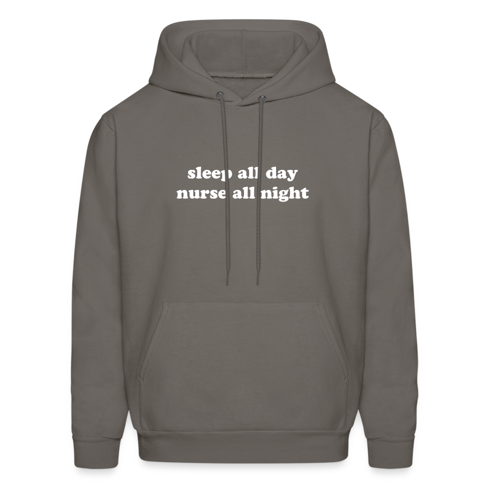 Sleep all Day Nurse All Night Men's Hoodie - asphalt gray