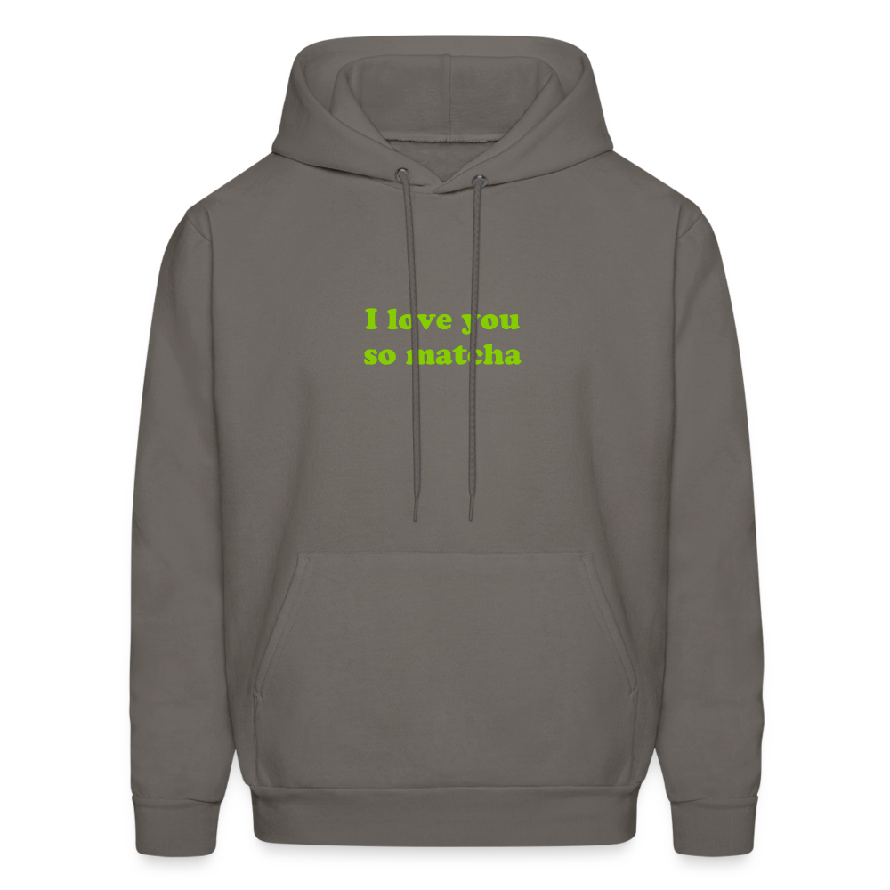I Love You So Matcha Men's Hoodie - asphalt gray