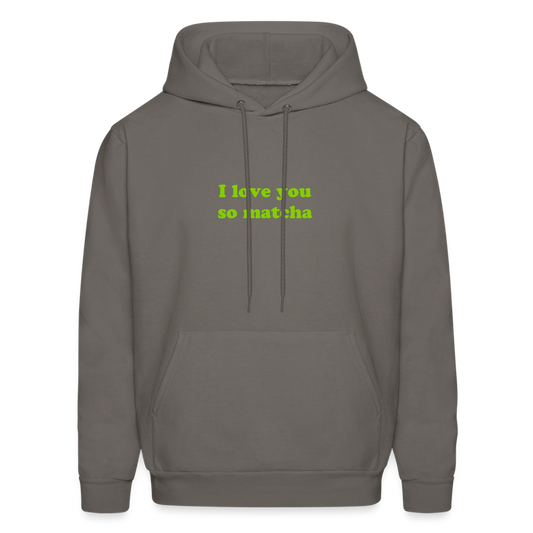 I Love You So Matcha Men's Hoodie - asphalt gray