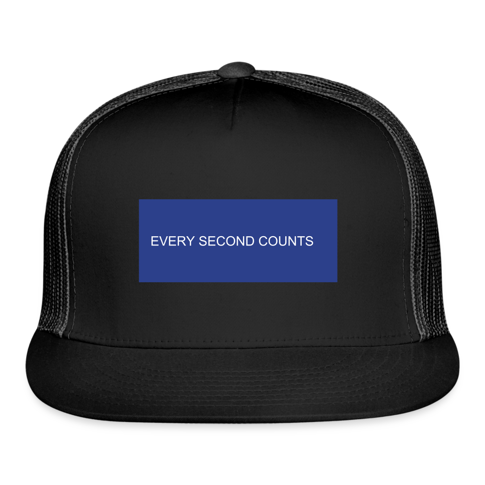 Every Second Counts Trucker Hat - black/black