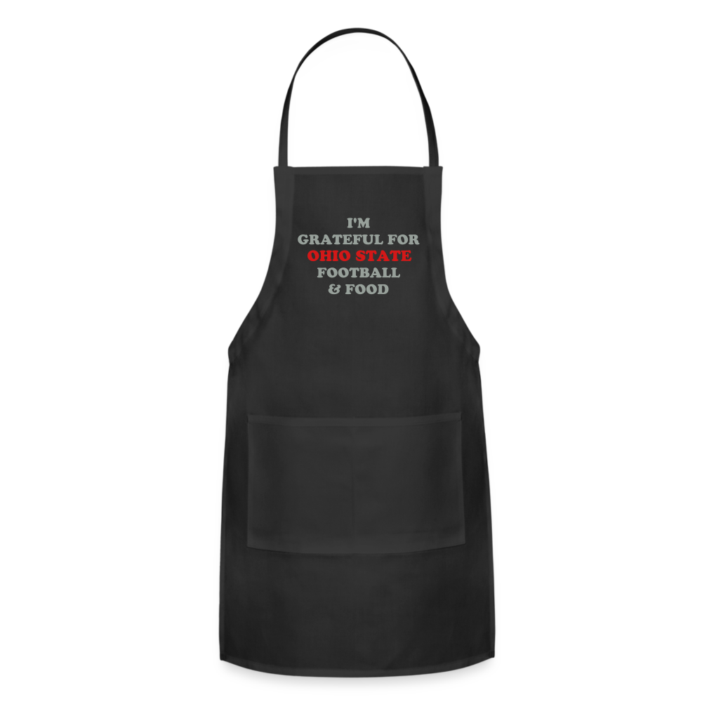 I'm Grateful for Ohio State Football & Food Adjustable Apron - black