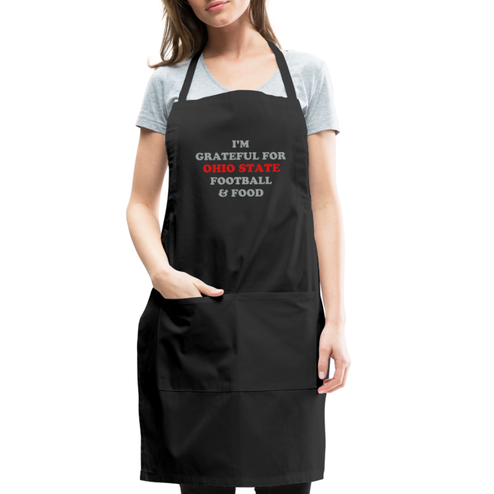 I'm Grateful for Ohio State Football & Food Adjustable Apron - black