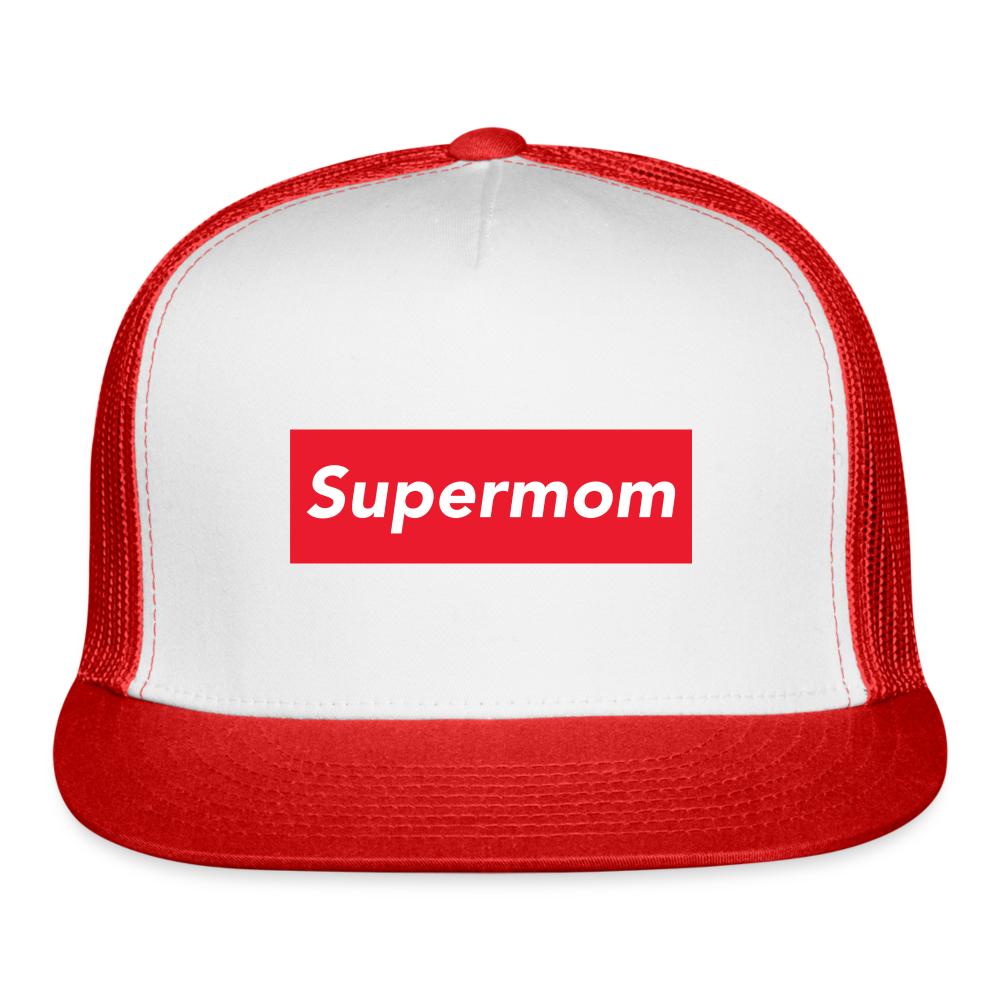 Supermom Trucker Cap - white/red