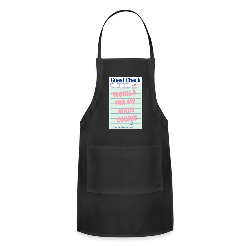 Tequila For My Main Course Adjustable Apron - black