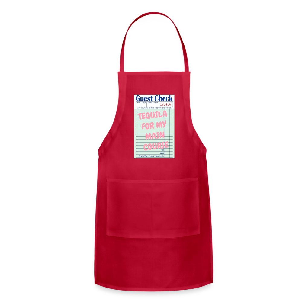 Tequila For My Main Course Adjustable Apron - red