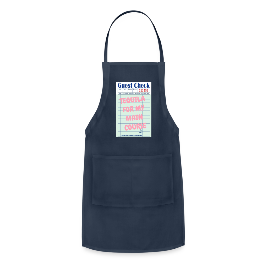 Tequila For My Main Course Adjustable Apron - navy