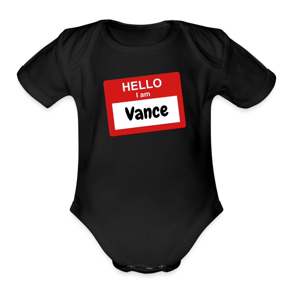Customizable Organic Short Sleeve Baby Bodysuit - black