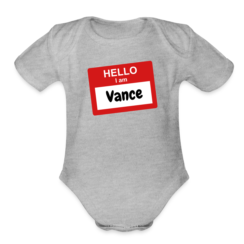 Customizable Organic Short Sleeve Baby Bodysuit - heather grey