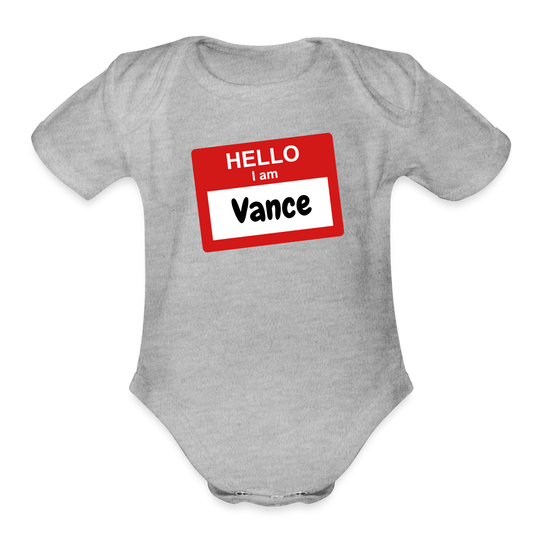 Customizable Organic Short Sleeve Baby Bodysuit - heather grey