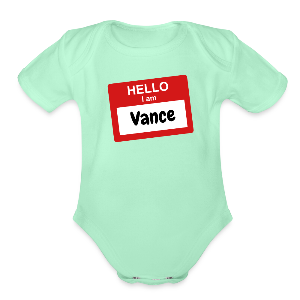 Customizable Organic Short Sleeve Baby Bodysuit - light mint