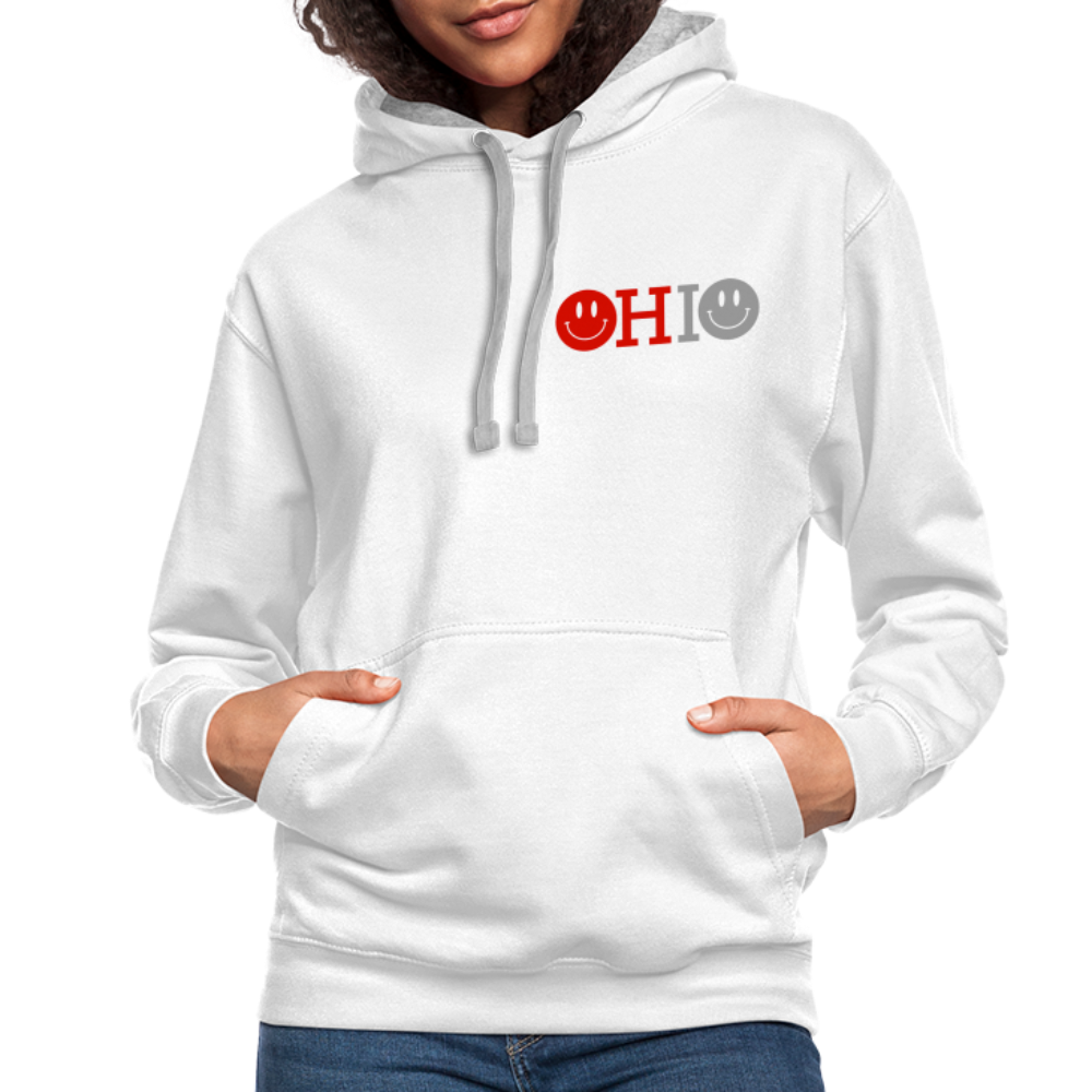 OHIO Smiley Face Contrast Hoodie - white/gray