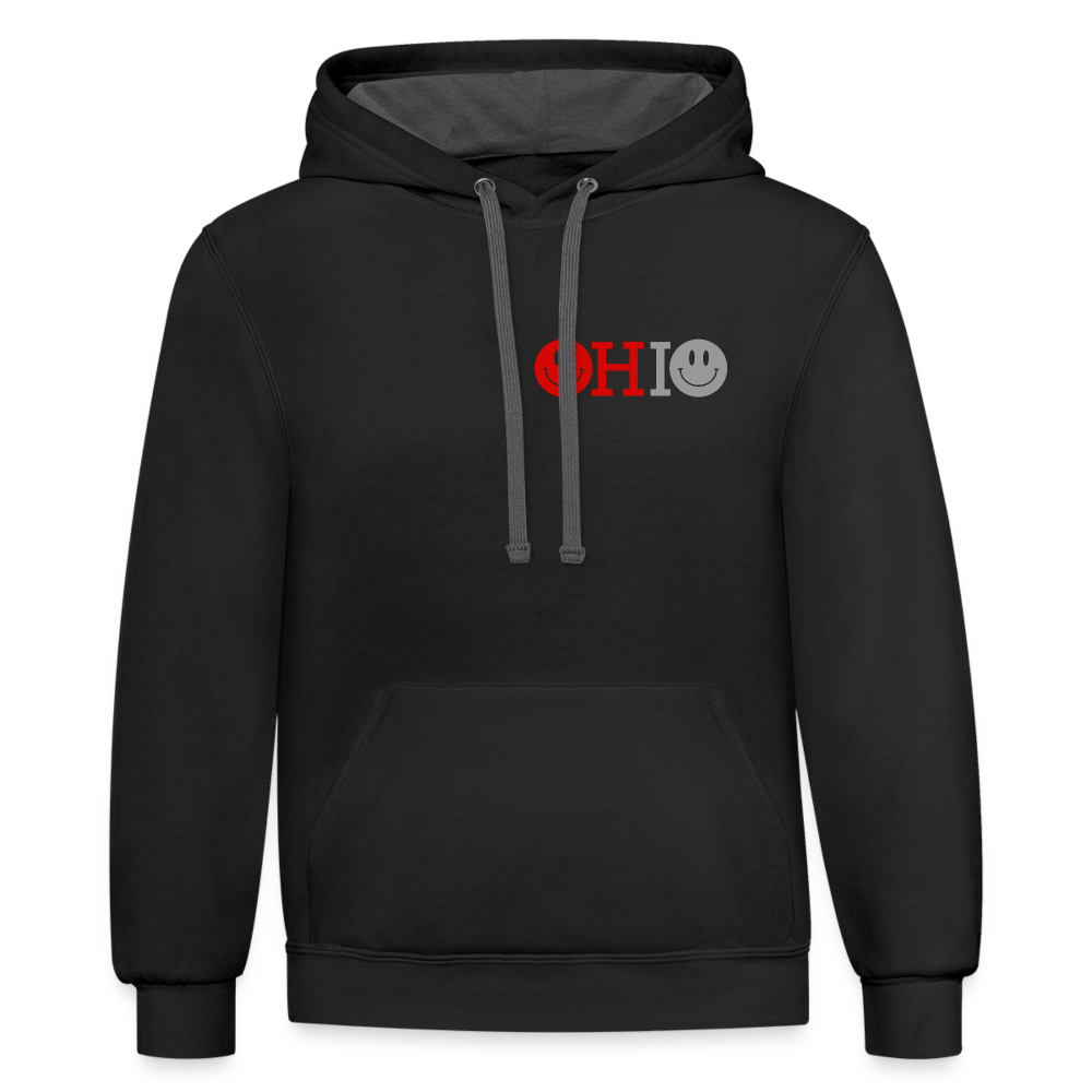 OHIO Smiley Face Contrast Hoodie - black/asphalt