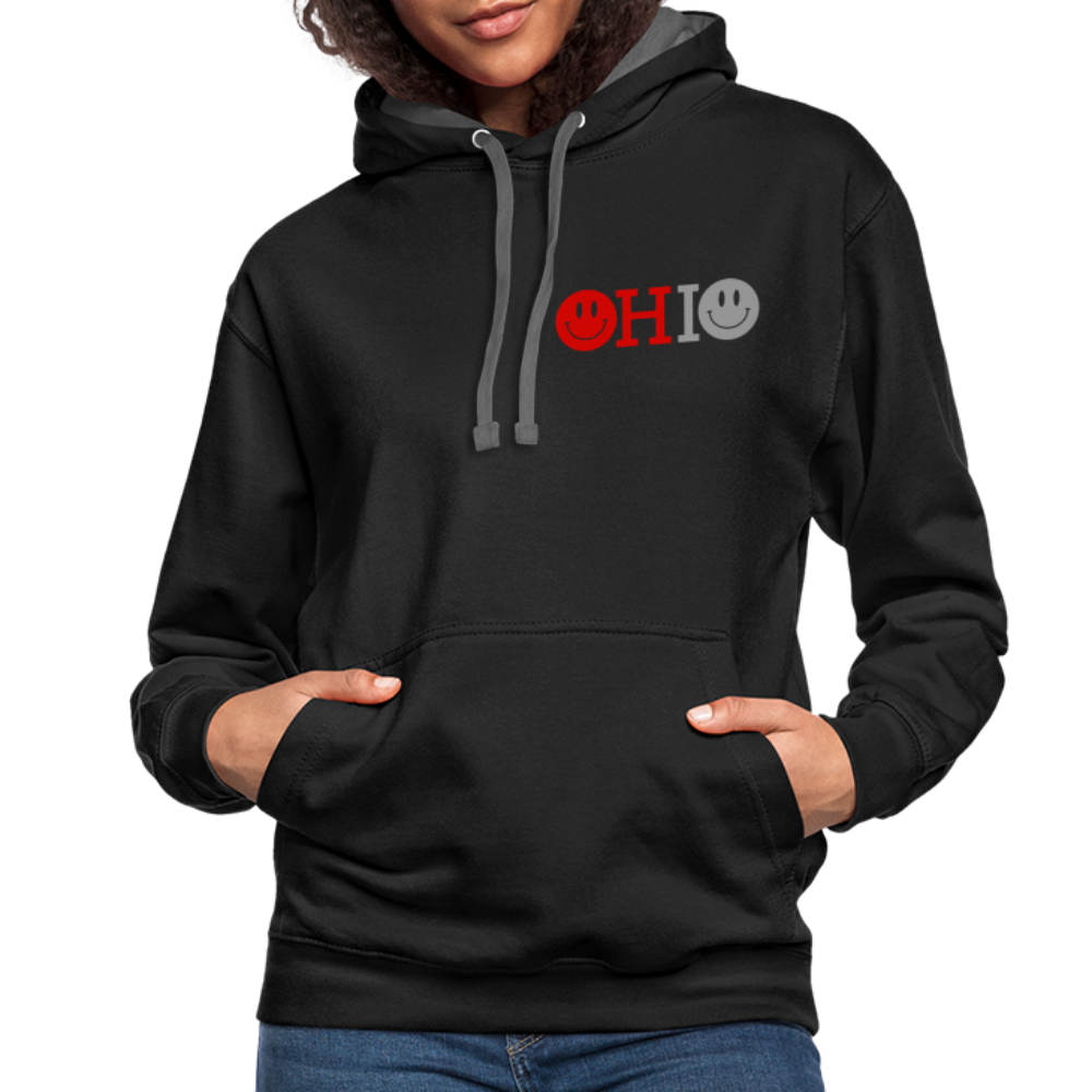 OHIO Smiley Face Contrast Hoodie - black/asphalt