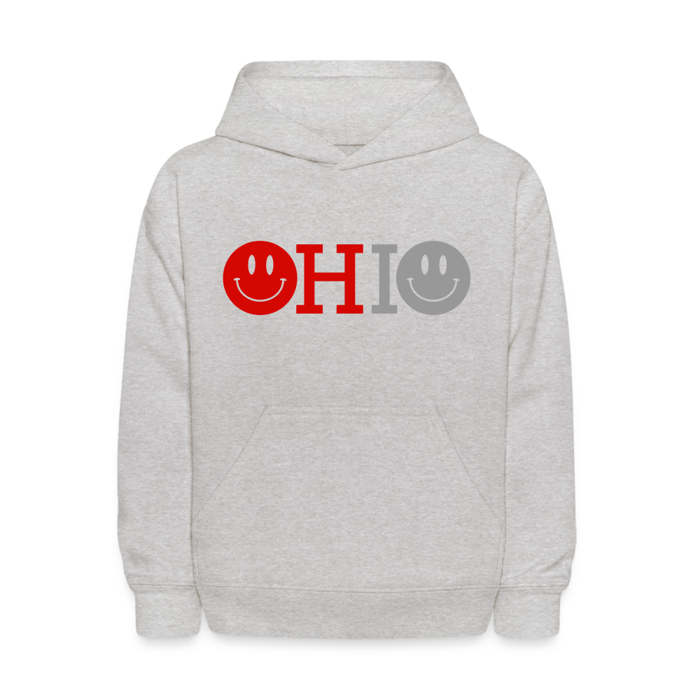 OHIO Smiley Face Kids' Hoodie - heather gray