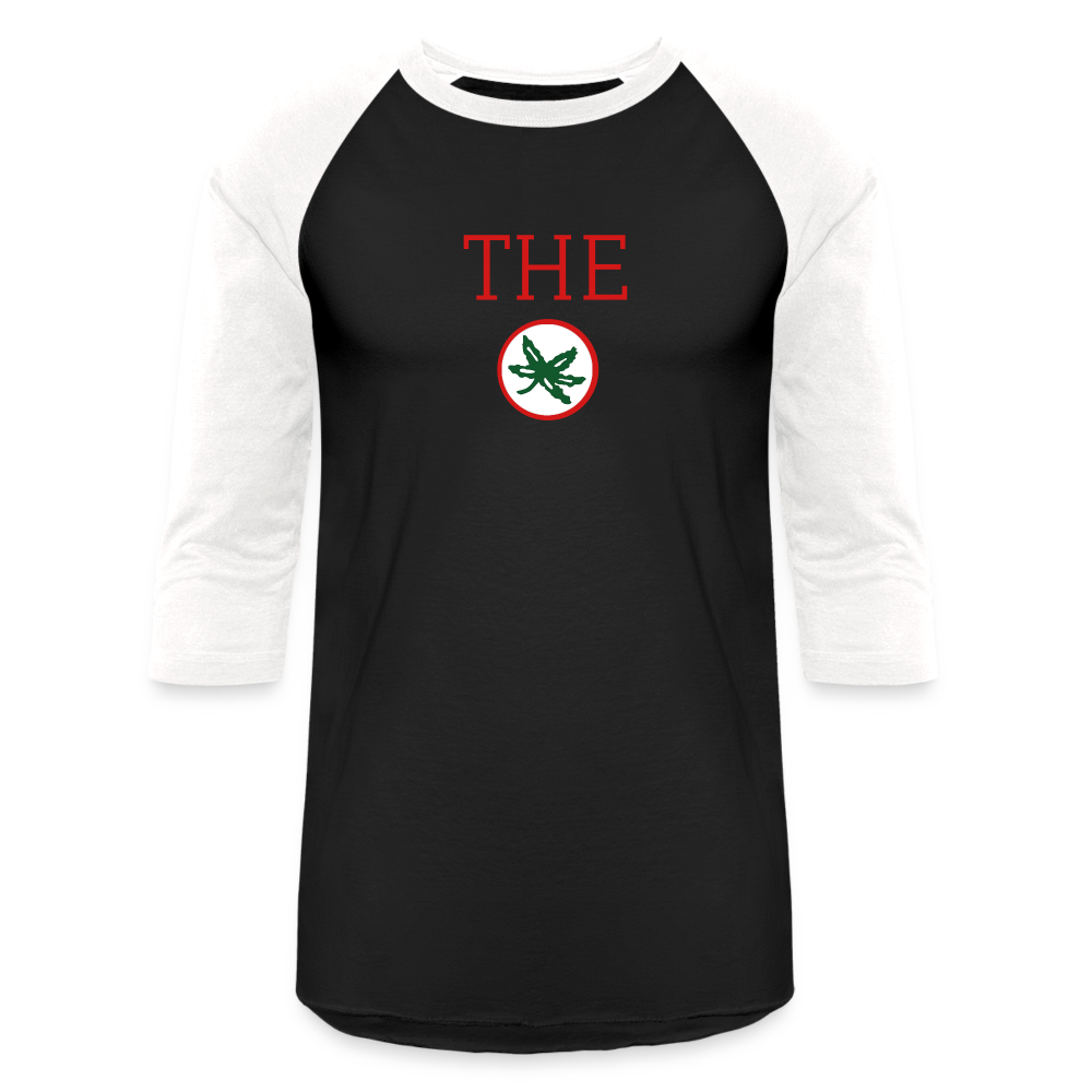 THE (Buckeye Leaf) Baseball T-Shirt - black/white