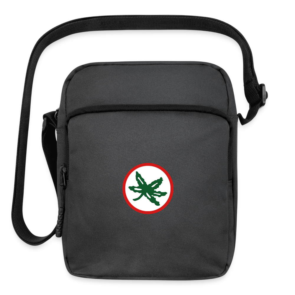 Buckeye Leaf Upright Crossbody Bag - charcoal grey