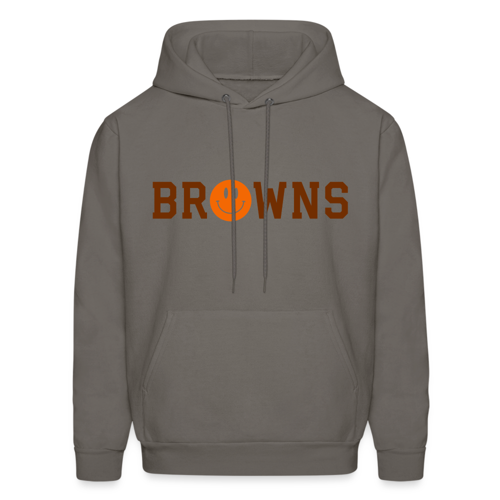 Browns Smiley Face Men's Hoodie - asphalt gray
