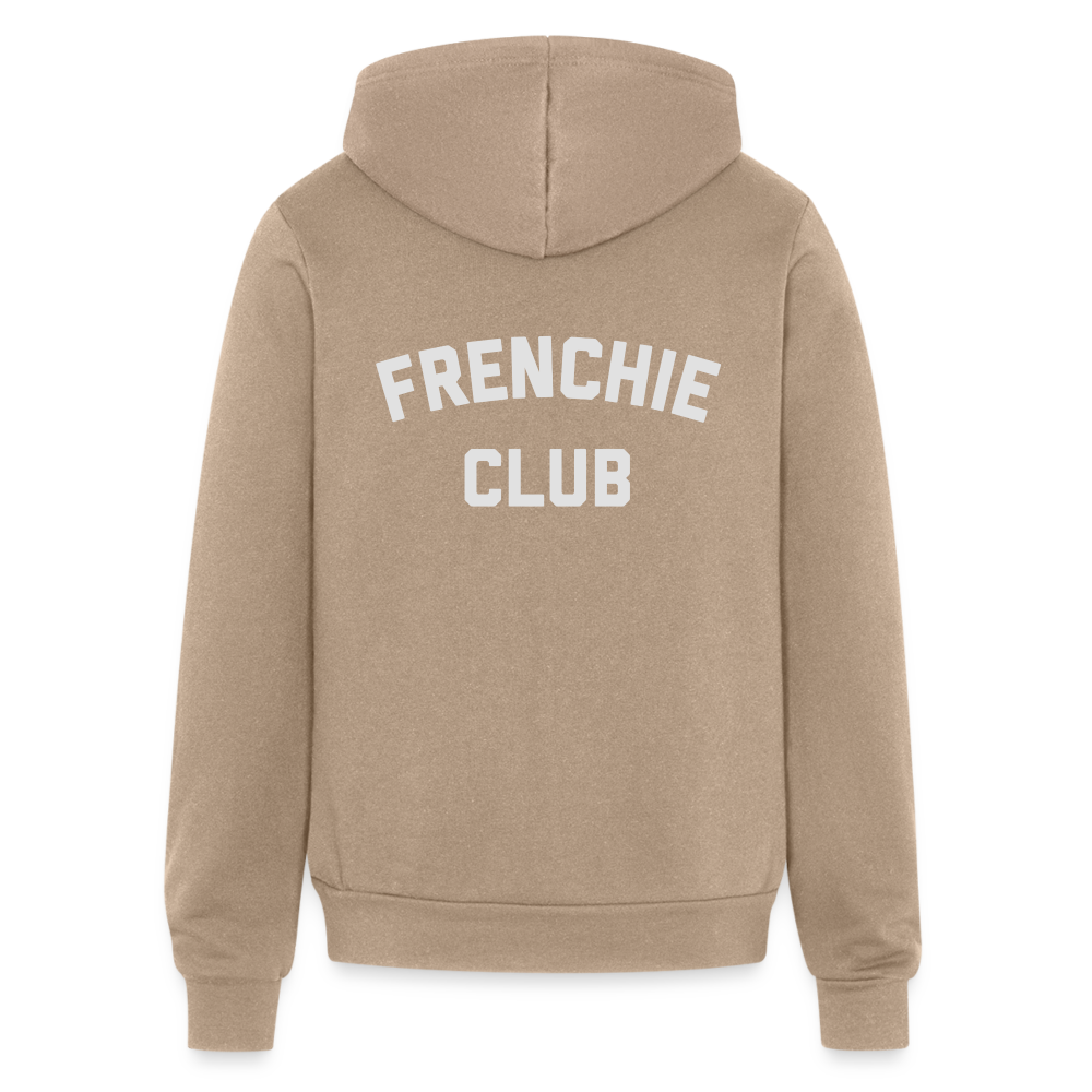 Frenchie Club Bella + Canvas Unisex Full Zip Hoodie - tan