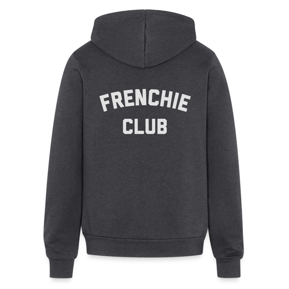 Frenchie Club Bella + Canvas Unisex Full Zip Hoodie - charcoal grey