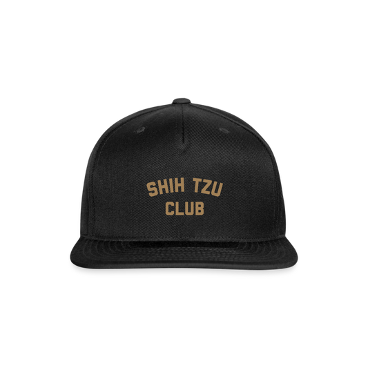 Shih Tzu Club Snapback Baseball Cap - black