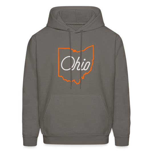 State of Ohio Script Men's Hoodie - asphalt gray