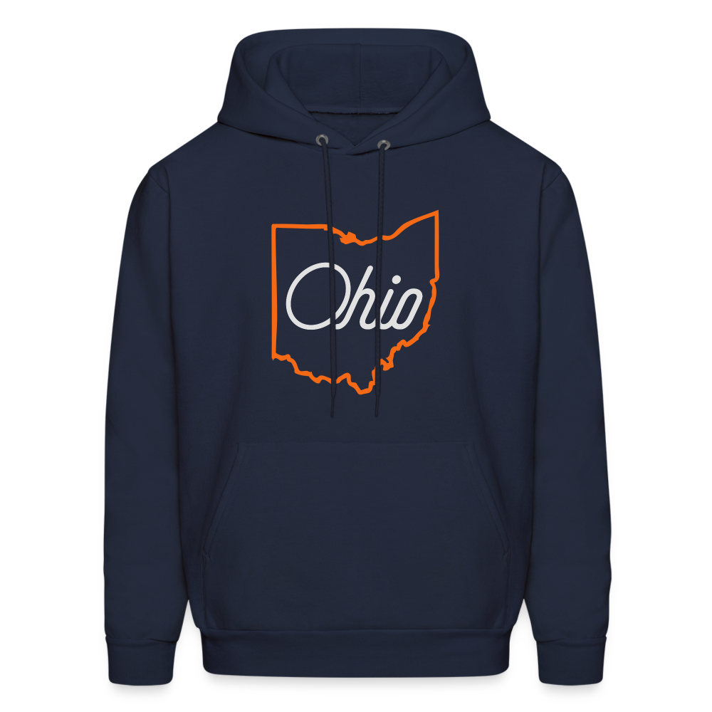 State of Ohio Script Men's Hoodie - navy