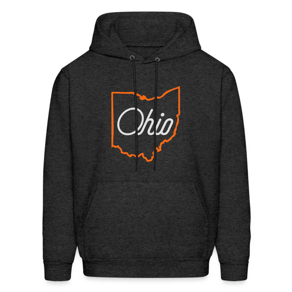 State of Ohio Script Men's Hoodie - charcoal grey