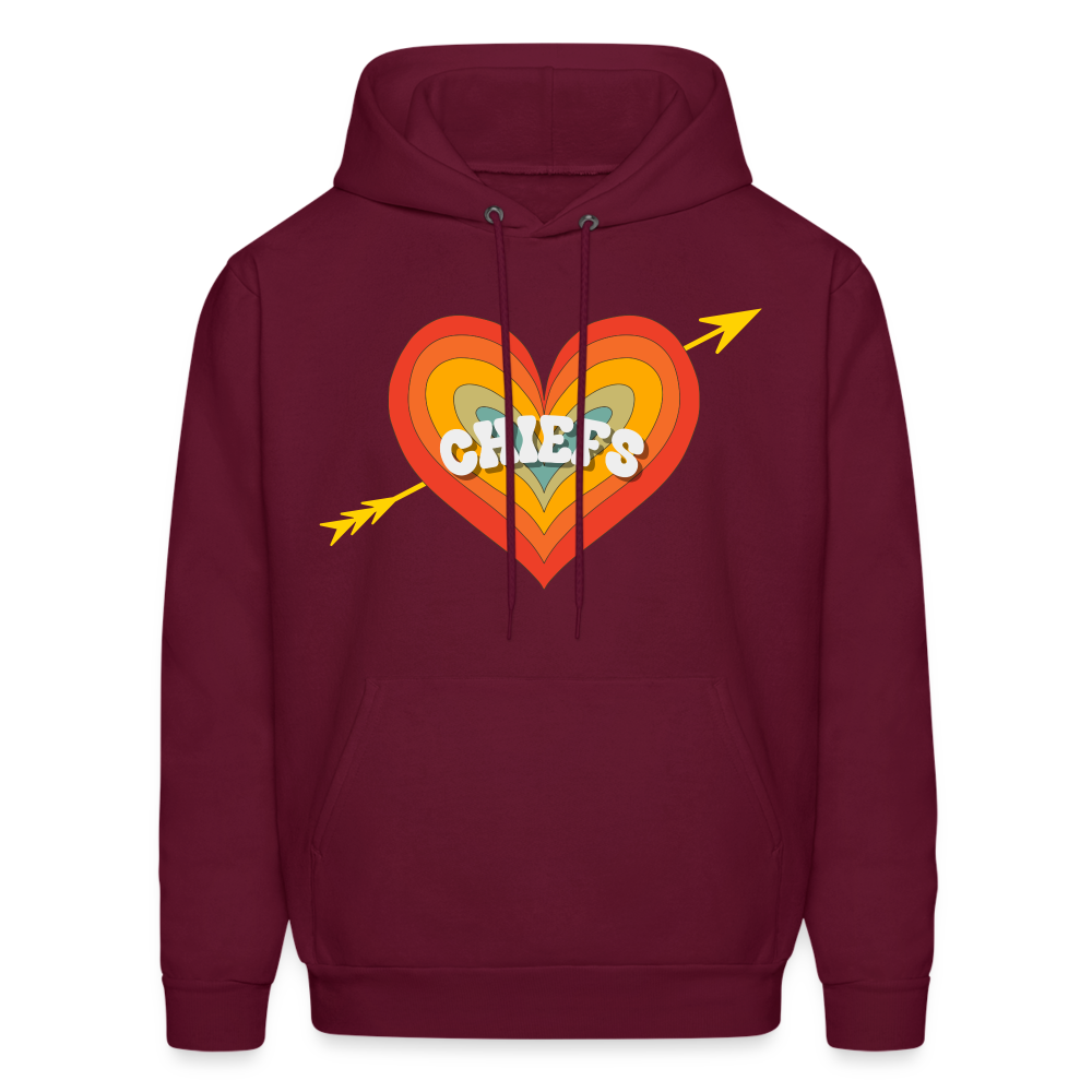 Chiefs Heart and Arrow Men's Hoodie - burgundy
