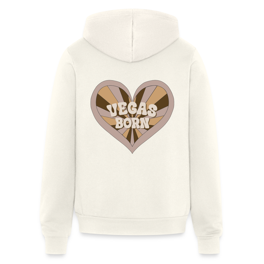 Vegas Born Bella + Canvas Unisex Full Zip Hoodie - vintage white